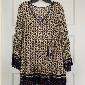 En Créme Long Sleeve Tunic Pullover T-shirt Dress